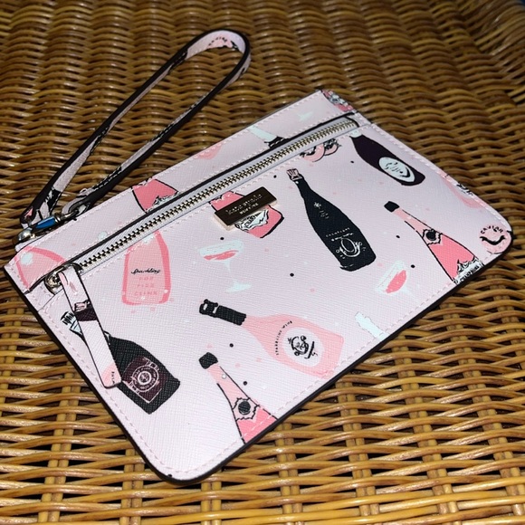 ♠️kate spade Shore Street Tinie Champagne Wristlet Pink Multi NWT - Picture 3 of 9